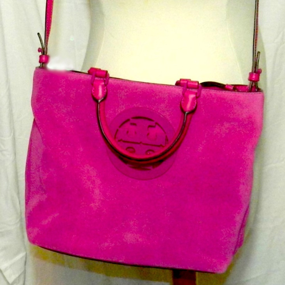 Tory Burch Charlie Tote Party Fuchia- RARE. Preowned.